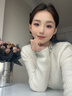 Mandy Zhang法式蘇力羊駝毛小香風針織開衫外套女釘珠白色短款毛衣 雅致白 S 曬單實拍圖