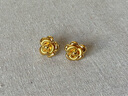 金至尊（3D-GOLD)落日茶花足金耳飾黃金花朵耳釘女生日禮物黃金耳飾計價(jià) 金重4.44克（配珠寶禮盒） 曬單實(shí)拍圖