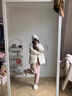 FSHE褲子女美拉德粉色加絨束腳衛(wèi)褲女2025春秋高腰顯瘦運(yùn)動(dòng)休閑褲女 粉色[款] 加絨 M 曬單實(shí)拍圖