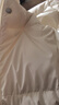 艾萊依（ERAL）羽絨服女士牛角扣圍巾中長(cháng)款羽絨服冬季新款曠野美拉德風(fēng)外套 梔子白-升級款 M 160【建議110-130斤】 曬單實(shí)拍圖