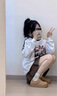 ZHR勃肯鞋女厚底通勤女鞋輕便一腳蹬軟底休閑鞋女 AB67F 卡其色 37 曬單實(shí)拍圖
