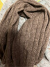 科蒙博卡2024秋冬純色絞花山羊絨圍巾女中厚羅紋百搭保暖 深駝 曬單實(shí)拍圖