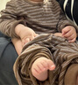 babylove嬰幼兒分體套裝春秋款家居服套裝寶寶保暖內(nèi)衣套裝睡衣條紋 曬單實拍圖