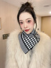 三角圍脖女秋冬季新款針織圍巾護頸保暖防風(fēng)寒假領(lǐng)百搭高級感領(lǐng)巾 黑色千鳥(niǎo)格【針織-套頭圍脖】 曬單實(shí)拍圖
