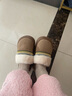細細條（XIXITIAO）民族風(fēng)棉拖鞋女士冬居家外穿復古防滑厚底加絨保暖月子鞋 綠卡色【創(chuàng  )意撞色毛絨】 36-37【適合35-36的腳】 曬單實(shí)拍圖
