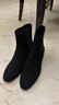STUART WEITZMAN/SW VIVIENNE春夏黑色低跟短靴切爾西靴女鞋粗跟奢侈品真皮羊皮革 曬單實拍圖