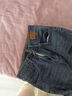 浪莎雙扣高腰牛仔褲女冬季加絨時(shí)尚皮標小腳褲高彈顯瘦修身鉛筆褲女 曬單實(shí)拍圖