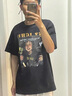 7家優(yōu)品短袖t恤男美式復古人像印花重磅純棉短袖痞帥街頭寬松休閑上衣 XXJR-T8028黑色 L 曬單實(shí)拍圖