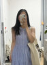 CTOX法式溫柔甜美連衣裙女夏季無(wú)袖背心裙寬松顯瘦氣質(zhì)梨型身材長(cháng)裙子 清水藍 M 90-100斤 曬單實(shí)拍圖