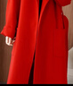 皮爾卡丹（pierre cardin）品牌女裝2025秋冬高端雙面羊絨大衣女中長款韓版新品羊毛呢外套 大紅色 【同款】 M 118-138斤 曬單實拍圖
