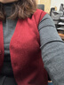 阿瑪施（AMASS）女裝慵懶隨性寬松V領(lǐng)羊毛針織開衫毛衣馬甲女5499269 安可拉紅 S (2碼) 曬單實(shí)拍圖