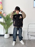 漢唐貝貝兒童裝男童春裝棒球服外套2025春秋冬款新款春季男孩大童夾棉衣服 黑色【春秋款】 140 (建議125-135cm 7-8周歲） 曬單實(shí)拍圖