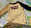 Levi's 李維斯兒童裝男童長(cháng)袖T恤春秋款圓領(lǐng)打底衫百搭撞色插肩袖上衣 焦糖布丁白 LV2512645 130 /64 【建議身高116-122cm】 曬單實(shí)拍圖