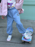 泰蘭尼斯秋季女童板鞋低幫運(yùn)動(dòng)鞋輕便幼兒園鞋防滑軟底休閑鞋白/粉30碼 曬單實(shí)拍圖