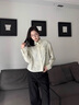 哈吉斯（HAZZYS）女裝 春季商務(wù)女襯衣上班通勤【PHIZ系列】條紋長袖襯衫 黃綠色YL M (160/84A 38) 曬單實拍圖