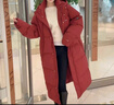 韓璐嬌（hanlujiao）羽絨棉服女長(zhǎng)款過膝冬季新款韓系學(xué)院風(fēng)寬松顯瘦加厚保暖棉襖外套 酒紅色 XL（建議125-140斤） 曬單實(shí)拍圖