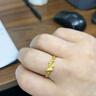 中國黃金（CHINA GOLD）蝴蝶黃金戒指女足金戒指開口可調(diào)節(jié)指環(huán)實(shí)用生日禮物女送女友老婆 【刻字/賀卡】足金蝴蝶戒指 約2.2g 曬單實(shí)拍圖