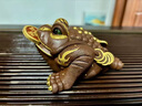 漢帝唐韻（HDTYU）精品宜興紫砂金蟾茶寵名家陳洪軍全手工大號(hào)三足蟾蜍描金擺件可養(yǎng) 大號(hào)描金金蟾 曬單實(shí)拍圖