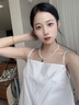 悅銀福淡水珍珠項鏈女?huà)寢尶罹G玉髓吊墜情人節禮物生日送母親婆婆奶奶 金色50cm【＜150斤】 曬單實(shí)拍圖