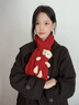 viney圍巾女冬季紅色保暖針織毛線圍脖輕奢披肩生日情人節(jié)禮物送女友 紅色禮盒裝 可愛小熊高顏值時尚防寒 曬單實拍圖