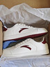 安踏男鞋小白鞋子男款秋季新款皮面防潑水板鞋防滑休閑鞋男士運動(dòng)鞋子 【網(wǎng)紅爆款】象牙白/絳紅色 42.5 【正品保障 假一罰十】 曬單實(shí)拍圖