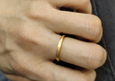 中國(guó)黃金（CHINA GOLD）素圈黃金戒指女足金滿天星求婚戒七夕情人節(jié)禮物送女友老婆生日 京速達(dá)-足金光砂戒指11-12# 曬單實(shí)拍圖