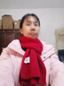 啄木鳥(niǎo)圍巾女針織毛線(xiàn)2024新款冬季百搭韓版短圍脖純色保暖時(shí)尚學(xué)院風(fēng)潮 紅色 曬單實(shí)拍圖