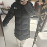 李寧火鍋羽絨服丨情侶春季石墨烯保暖防潑水抗靜電長羽絨服連帽外套 黑色(507款)-2 L 曬單實(shí)拍圖