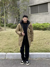 361°中長(cháng)款連帽棉衣男士冬季新款棉服加厚保暖爸爸冬裝棉襖子休閑外套 黑色 XL 曬單實(shí)拍圖