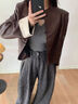三吉黑花【尋野】闊腿褲子女秋冬2024新款休閑毛呢褲寬松bf慵懶風(fēng) 花灰 S 曬單實(shí)拍圖