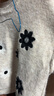 Basic House/百家好花朵刺繡套頭毛衣撞色圓領(lǐng)寬松上衣冬季保暖女 米杏 M 曬單實(shí)拍圖
