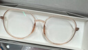 睛姿（JINS）時(shí)尚圓形大框日用防藍光輻射電腦護目眼鏡男女FPC21S101 22B香檳色(包裝全新升級） 曬單實(shí)拍圖