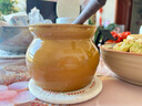 祥業(yè)沙縣燉罐小瓦罐陶瓷燉盅隔水燉燕窩蒸湯盅帶蓋蒸蛋碗棕色白色 小壇燉罐(棕黃) 曬單實(shí)拍圖