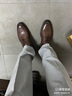意爾康男鞋 皮鞋男牛皮商務(wù)正裝男士皮鞋圓頭低幫鞋子男英倫風(fēng)德比鞋 棕色 43 曬單實(shí)拍圖