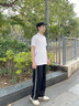 卡賓（CABBEEN）【織帶拼接】直筒休閑褲男2025年夏季薄款透氣寬松運動長褲 煤黑色01（寬松版型） M /170/48 曬單實拍圖