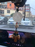 卡麗蒂（KALIDI）汽車(chē)掛件車(chē)內吊飾高檔白玉髓貔貅平安符新車(chē)禮物車(chē)載后視鏡吊墜 【升級款福旺貔貅】白玉髓-蓮花平安福穗子【帶證書(shū)】 曬單實(shí)拍圖