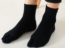 革斤威秋冬有跟二指襪男純色棉襪腳趾襪運動(dòng)男士商務(wù)純色分趾兩指襪子 男士純色二趾襪5雙裝 曬單實(shí)拍圖