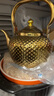 三洽（SANQIA）新款精致不銹鋼燒水壺家用餐廳茶水壺配濾網(wǎng)電磁爐單壺茶臺泡茶壺 1.2升金色 1200ml 曬單實(shí)拍圖
