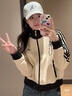 adidas阿迪達斯三葉草女裝2025新款復古絲絨立領(lǐng)夾克雙拉鏈針織外套上衣 JN0722 XL 曬單實(shí)拍圖
