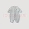 巴厘小豬連體衣嬰兒秋冬夾棉保暖新生兒哈衣爬服6個(gè)月冬天小月齡寶寶衣服 粉末藍 80cm 曬單實(shí)拍圖