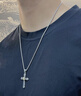 IDEAGEMER祈禱之手十字架項鏈男士925銀原創(chuàng  )復古高級感吊墜生日禮物送男友 祈禱之手十字架吊墜+鋼鏈-60CM 曬單實(shí)拍圖