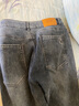 JEEP SPIRIT吉普牛仔褲男修身秋冬季韓版小腳褲子男士休閑長(cháng)褲 藍灰加絨 33 曬單實(shí)拍圖