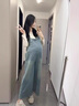 苒琦媽咪孕婦裝秋套裝2026新款牛仔背帶褲秋冬季時(shí)尚洋氣時(shí)髦孕媽穿搭高級 藍色背帶褲（單件） L 曬單實(shí)拍圖