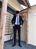 羅蒙西服套裝男士商務(wù)修身西裝男職業(yè)正裝小西服新郎伴郎結婚禮服外套 黑色2扣單件西服+6件禮品 2XL 【建議體重126-140斤】 曬單實(shí)拍圖