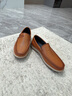 公羊豆豆鞋男鞋真皮樂(lè )福鞋懶人一腳蹬駕車(chē)鞋子男休閑皮鞋 棕色 44  曬單實(shí)拍圖
