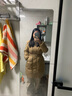 艾萊依翻領(lǐng)羽絨服女中長(zhǎng)款氣質(zhì)通勤披肩設(shè)計(jì)感女式外套 秋葉黃165 曬單實(shí)拍圖
