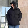 真維斯（Jeanswest）王一博代言棉服男冬季新款本命年紅色棉衣男士羽面包絨服 黑色 L (建議120-140斤) 曬單實拍圖