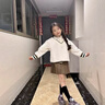 OVE女童衛(wèi)衣2024新款大童冬季Polo衫假兩件毛衣兒童秋冬加絨加厚上衣 4948米白+4369咖色【加絨套裝】 170cm 曬單實(shí)拍圖