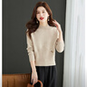 歌米拉（Gemila）短款毛衣女高腰小個(gè)子半高領(lǐng)針織上衣秋冬新款設計感氣質(zhì)打底衫厚 米色 L 曬單實(shí)拍圖