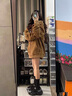 莫代爾羊羔絨毛棒球服外套女2025秋冬季新款加絨加厚棉服兩面穿學(xué)生棉衣 咖色 L 建議101-115斤 曬單實(shí)拍圖